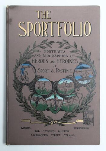 &lsquo;The Sportfolio. Portraits and biographies of heroes and heroines of sport and pastime&rsquo;. George Newnes, London 1896. Originally published in parts. Many illustrations. Bound in publisher&rsquo;s decorative cloth with colour illustrations and gilt, with a title-