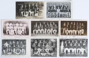 Yorkshire 1902-1922. Eight mono postcards, of which three are real photographs, of Yorkshire teams of the period, players depicted seated and standing in rows. Teams are 1902 (published by Durhams Ltd., Leeds), 1903, 1905 (both Queen Series, T.T.S. Scarbo