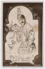 Lord Hawke. Yorkshire. Rare and early original mono real photograph postcard comprising a photographic image of the head of Hawke imposed on a cartoon background depicting Hawke in batting pose surrounded by birds and a cat, Hawke holding a wide bat inscr