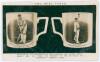 Yorkshire. George Hirst and Wilfred Rhodes. Mono real photograph postcard of the &lsquo;Two Real Tykes&rsquo; depicting two mugs with images of the players to the sides. Printed title and description to margins, &lsquo;Photo of an old semi-porcelain mug (designed for Georg