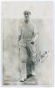 Percy Holmes. Yorkshire & England 1913-1933. Mono real photograph advertising postcard of Holmes, full length wearing batting attire and Yorkshire cap. The postcard with printed title to lower portion of the image, &lsquo;Holmes, Famous Professionals at Gamages