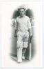 Douglas Ernest Vernon &lsquo;Doug&rsquo; Padgett. Yorkshire & England 1951-1971. Mono real photograph postcard of Padgett full length walking out to bat in cameo, c.1957. Nicely signed in blue ink to the photograph by Padgett. Walkers Studios, Scarborough. Postally u