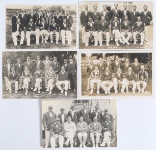 Kent 1926-1930. Five mono real photograph postcards of Kent teams of the period, players depicted seated and standing in rows. Teams are 1926, 1927, 1928, 1929 and 1930. All published by B.C. Flemons of Tonbridge with the exception of the 1929 by Fisk-Moo