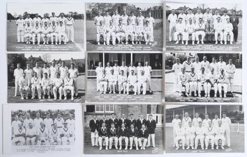 Kent 1952-1960. Nine mono real photograph postcards of Kent teams of the period, players depicted seated and standing in rows. Teams are 1952, 1953, 1954, 1955, 1956, 1957, 1958, 1959 and 1960. The 1952 postcard by A. Wilkes & Son, West Bromwich, the rema