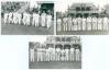 Yorkshire at Scarborough 1932 & 1933. Three mono real photograph plain back postcards of Yorkshire teams, in two the players are standing in one row wearing cricket attire, the pavilion and crowds in the background, in the other the team is walking on to 