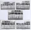 Scarborough Cricket Festival 1949 & 1950. Five mono real photograph plain back postcards of teams at Scarborough, the players depicted standing in one row wearing cricket attire in front of the pavilion. Includes one each of the teams for Yorkshire v M.C.
