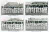 Scarborough Cricket Festival. Gentlemen v Players 1956 & 1957. Four mono real photograph plain back postcards of the Gentlemen and Players teams at Scarborough. Players depicted standing in one row wearing cricket attire in front of the pavilion for the m