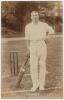 John Daniell. Somerset & Cambridge University 1898-1927. Early sepia real photograph postcard of Daniell standing full length at the wicket leaning on his bat. E. Hawkins & Co. of Brighton. Title to lower edge &lsquo;J. Daniels&rsquo;. Postally unused. Very good cond