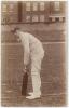 Frederick Albert &lsquo;Dick&rsquo; Pearson. Worcestershire & Auckland 1900-1926. Early sepia real photograph postcard of Pearson standing full length at the crease in batting pose. Foster of Brighton. Postally used, date unknown. Minor rounding to corners, some crea