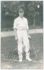 Alonzo Drake. Yorkshire 1909-1914. Early mono real photograph postcard of Drake standing full length at the wicket leaning on his bat wearing a Yorkshire cap. Very nicely signed in black ink by Drake. E. Hawkins & Co., Brighton. Postmarked 1911. Very good