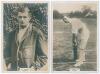 Surrey C.C.C. Two Godfrey Phillips &lsquo;Pinnace&rsquo; premium issue cabinet size mono real photograph plain back trade cards of [J.]W. Hitch (Surrey & England 1907-1925), half length wearing M.C.C. touring blazer, no. 18.C, and [H.]A. Peach (Surrey 1919-1931) in b