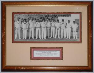 H.D.G. Leveson-Gower&rsquo;s XI at Scarborough 1935 & 1936. A pair of large original mono photographs of teams. One for Leveson-Gower&rsquo;s team v M.C.C. West Indian Touring Party, 11th- 13th September 1935. Players featured are Verity, Townsend, Bowes, Baxter, Sel