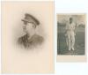 Pelham Francis &lsquo;Plum&rsquo; Warner. Middlesex, Oxford University & England 1894-1929. Excellent sepia studio portrait photograph of Warner in cameo, head and shoulders wearing army uniform, dated to verso 1917. The photograph with the official stamp and signed 