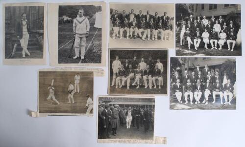Lionel Hallam [Lord] Tennyson. Hampshire & England 1913-1935. A collection of original team and action photographs, all featuring Tennyson in the 1920s and 1930s. Team photographs include The Gentlemen for the match v Players, Lord&rsquo;s 1920 (some staining t