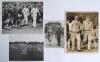 Len Hutton. Yorkshire & England 1934-1955. Four original press photographs featuring Hutton. Images depict Hutton walking out to bat through the crowds for Yorkshire v Lancashire 1939. A wartime photograph of Hutton wearing army uniform, walking bat in ha