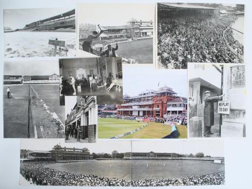 Lord&rsquo;s Cricket Grounds and crowds 1930&rsquo;s to 2000&rsquo;s. Large collection of press photographs showing scenes at Lord&rsquo;s. Includes Gillette Cup final 1965, &lsquo;No play Today&rsquo; rain 1967, four page folding panoramic of the ground during the 1948 Test match v Austra