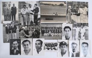 England v India 1952. A good selection of over thirty five mono press photographs from the tour, includes match action from Test and tour matches, team photograph, players featured include Shindi, Roy, Mantri, Ramchand, Umrigar, Hazare, Gaekwad, Graveney 