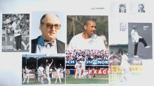 The Ashes. England v Australia 1977-1997. Over forty original press photographs including from the 1997 tour to England twenty one colour press photographs, of which three are signed by Dean Headley, Mark Butcher and Mark Ealham/ Robert Croft, also twenty