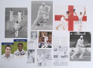 South Eastern county cricket 1980s-2010s. A selection of over one hundred original colour and mono press photographs, cuttings, player cards etc. covering Essex, Kent, Middlesex and Sussex. A good number of items signed including Lever, Pringle, Cook, Goo