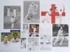 South Eastern county cricket 1980s-2010s. A selection of over one hundred original colour and mono press photographs, cuttings, player cards etc. covering Essex, Kent, Middlesex and Sussex. A good number of items signed including Lever, Pringle, Cook, Goo