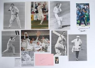 Midlands county cricket 1950s-2000s. A selection of over one hundred original colour and mono press photographs, cuttings, player cards etc. covering Leicestershire, Northamptonshire, Warwickshire and Worcestershire. A good number of items signed includin