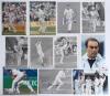England Test cricketers 1980s/ 1990s. Blue file comprising a good selection of over eighty original colour and mono press photographs of match action, players etc. with the odd copy photograph. Eleven are signed by the featured player(s) including Robert 