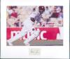 West Indies Test cricketers. Two mounted photographs, one a mono copy(?) photograph of Learie Constantine, the other a colour photograph of Brian Lara, each with signature in ink of the respective player window mounted below. Also a printed illustration o - 2