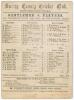 Gentlemen v Players 1866. Early official fully printed scorecard for the match played at Surrey County Cricket Club, The Kennington Oval on 28th June &lsquo;and following days&rsquo; 1866 with advertising to reverse. Scorecard printed at The Oval by Merser & Gardner 