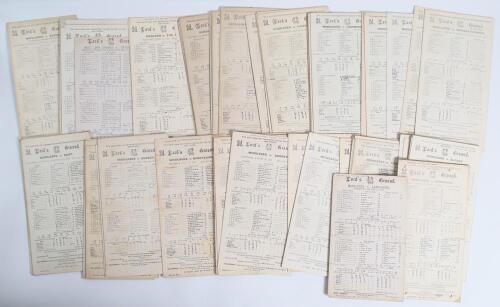 Middlesex, M.C.C. and other Lord&rsquo;s scorecards 1897-1939. A large selection of over seventy official scorecards, mainly Middlesex &lsquo;home&rsquo; County Championship matches with some tour and other matches, all played at Lord&rsquo;s. The majority with complete printed 