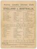 Australia tour to England 1902. &lsquo;England v. Australia&rsquo;. Fifth Test. &lsquo;Jessop&rsquo;s Match&rsquo;. Early original double sided scorecard with fully completed printed scores for the 5th Test at Kennington Oval, 11th- 13th August 1902. With Australia 2-0 ahead and the s
