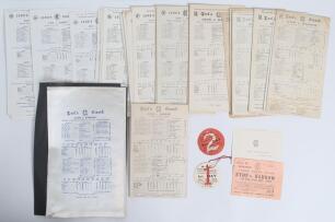Eton v Harrow 1902-2011. A good selection of over sixty official scorecards for the annual fixture played at Lord&rsquo;s. Includes an original commemorative silk scorecard for the 1907 match which Harrow won by 79 runs, Harrow&rsquo;s captain M.C. Bird scoring centu
