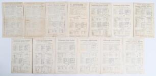 Scarborough Cricket Festival pre-war scorecards 1921-1939. Thirteen original scorecards for Scarborough Festival matches, the majority with complete printed and/ or handwritten scores. Matches are Yorkshire v M.C.C. 1921, 1937 and 1938, v Leicestershire 1