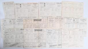 Essex pre-war scorecards 1927-1939. Twelve original scorecards for Essex &lsquo;home&rsquo; matches, the majority with complete printed and/ or handwritten scores. Includes County Championship and one tour match v Yorkshire, Leyton 1927, v Yorkshire, Southend 1934, v