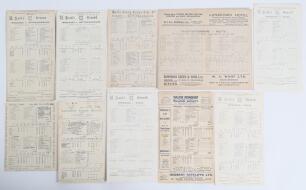 Nottinghamshire C.C.C. 1922-1928. Ten original scorecards for &lsquo;away&rsquo; matches, the majority with complete printed and/ or handwritten scores. Matches are v Middlesex, Lord&rsquo;s 31st May- 2nd June 1922, lost by 85 runs. v Middlesex, Lord&rsquo;s 31st May- 3rd June 1