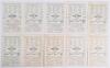 Nottinghamshire C.C.C. 1929-1932. Ten original scorecards for &lsquo;home&rsquo; matches played at Trent Bridge, all with complete printed and handwritten scores. Matches are v Derbyshire 10th- 13th August 1929, match drawn, the scorecard with three cigarette burn ho - 2
