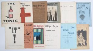 Eton College magazines. Collection of Eton college magazines with cricket articles and photographs. Includes The Tonic&rsquo; July 1914 with five page article on the Eton v Harrow match at Lord&rsquo;s, &lsquo;College Days No.2&rsquo; 1917 with two page coverage of the Gentleme