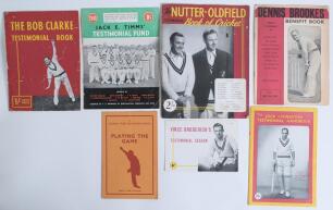 Northamptonshire Benefits and Testimonials 1949-1958. Seven original official Benefit and Testimonial brochures/ leaflets for Jack Timms 1949, Bert Nutter/ Buddy Oldfield 1953, Vince Broderick 1954, Jock Livingston 1955, George Tribe 1956, Bob Clarke 1957