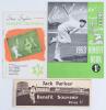 Surrey Benefits 1948-1953. Three original official Benefit brochures for Stan Squires 1948, Jack Parker 1951, and Alec Bedser 1953. Rusting to staples, otherwise in good condition.