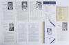Warwickshire Benefits and Testimonials 1948-1964. Eight original official Benefit leaflets/ brochures for Eric Hollies 1948 (staple holes to one corner), Tiger Smith & Chicko Austin 1954 (two copies), Fred Gardner 1958, Bert Wolton 1959, Alan Townsend 196