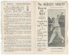 Yorkshire. &lsquo;The Hedley Verity Memorial Bed Match&rsquo;. Official programme for Jack Appleyard&rsquo;s XI v Herbert Sutcliffe&rsquo;s Yorkshire XI played at Roundhay Park, Leeds, 3rd September 1944. Players who took part include Hammond, Paynter, Duckworth, Gunn, Sutcliffe