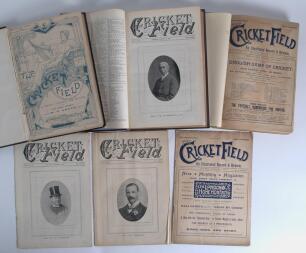 &lsquo;The Cricket Field. An Illustrated Record and Review&rsquo; 1892-1895. Published by &lsquo;Pastime&rsquo;, London (later issues Horace Cox, London). Illustrated. Three bound volumes of the magazine. Vol. I nos. 1- 24, 7th May- 31st December 1892. Bound in dark cloth, gilt 