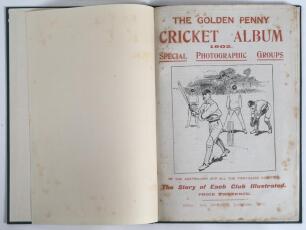 &lsquo;The Golden Penny Cricket Album 1902. Special Photographic Groups of the Australians and all the first-class counties&rsquo;. London 1902. Original pictorial wrappers. Centre two-page image of the Australian team 1902. Bound in green cloth, gilt title to spine,