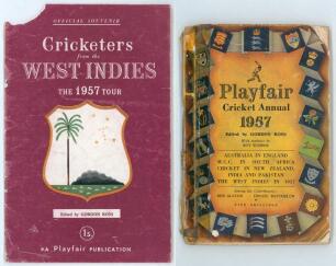 West Indies tour to England 1957. Two Playfair publications edited by Gordon Ross, both signed by members of the West Indies touring party. Includes an official souvenir tour brochure &lsquo;Cricketers from the West Indies&rsquo; for the 1957 tour (sixteen signatures