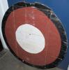 Horse Racing. The old winning post disc from Aintree racecourse, the circular wooden panelled disc painted in white, red & black concentric circles, 42.5&rdquo; diameter. The winning post disc was salvaged during demolition work at the Racecourse in 1984. Previ