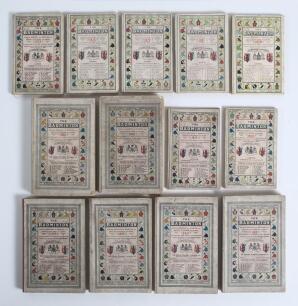 &lsquo;The Badminton Annual Register of Sporting and Society Fixtures and Diary&rsquo; 1909 to 1914, 1916, 1920, 1923, 1928 and 1929, 1931 and 1939. Stiffened decorative covers. Some soiling and minor wear to covers otherwise in good condition throughout. Qty 13