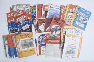 Speedway. London, South East and Eastern counties programmes 1948-2003. A good selection of over two hundred and thirty official programmes for speedway meetings of the period. Programmes are for meetings at Hackney 1963-1979 (Qty 90), Crayford 1968-1983 