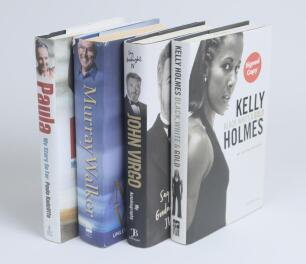 Signed sporting autobiographies. Four hardback titles, each signed by the author/ subject. Titles are &lsquo;Unless I&rsquo;m Very Much Mistaken&rsquo;, Murray Walker 2002. &lsquo;Paula. My Story So Far&rsquo;, Paula Ratcliffe 2004. &lsquo;Black, White & Gold&rsquo;, Kelly Holmes 2005. &lsquo;My Autobi