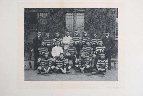 Rugby Union. Cornwall Rugby Football Club 1898/99. Excellent large original mono photograph of the Cornwall team seated and standing in rows wearing rugby attire. The photograph by Gunn & Stuart of Richmond and London measures 11.5&rdquo;x8.75&rdquo;, laid to officia