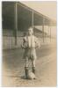 Lewis Bedford. Walsall and Sheffield Wednesday 1922&ndash;1927 and 1928. Early mono real photograph postcard of Bedford, full length in Wednesday kit. Publisher unknown. Postally unused. Very good condition.