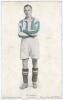 William Furness. Leeds United F.C. 1928-1937. Mono plainback player card/postcard of Jennings, full length, in Leeds shirt with name and season 1930-31 to lower border. Photo by Charles of Briggate, printed by Rostrons of New Wortley. Some minor wear and 